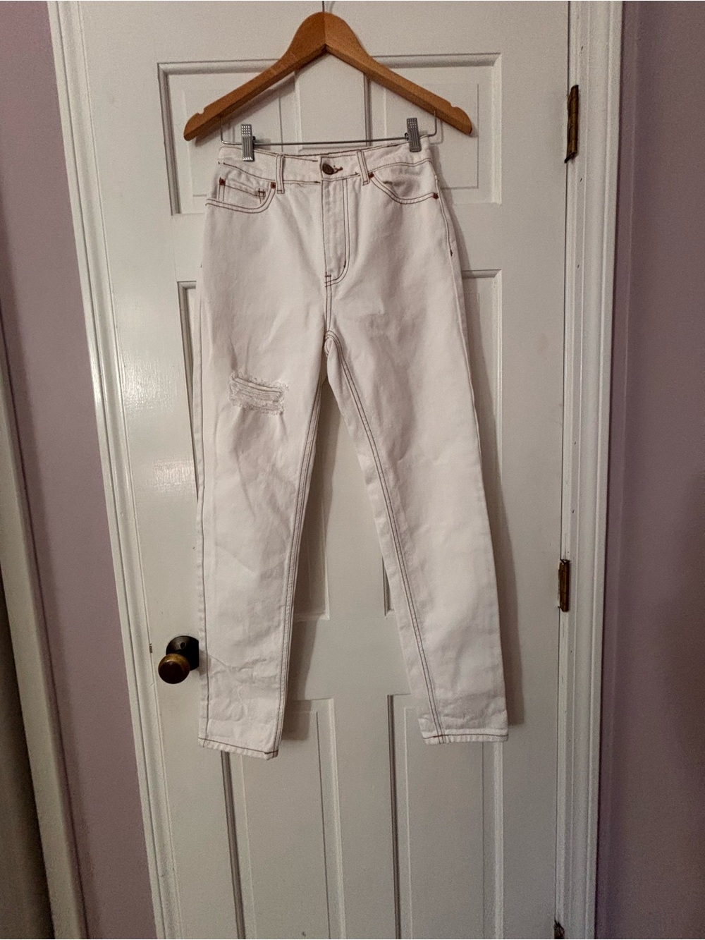BDG Off-White High-Rise Straight Jeans